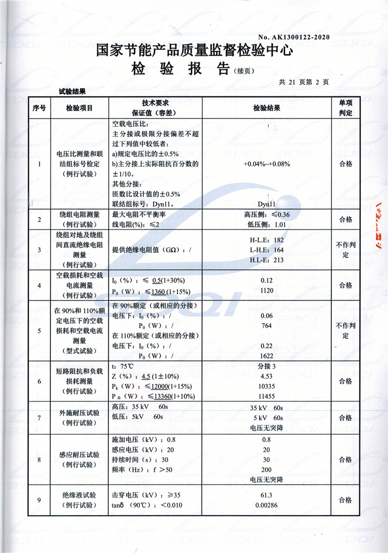 高低压试验报告-S11-1250临沂临沂临沂油浸式变压器-2.jpg